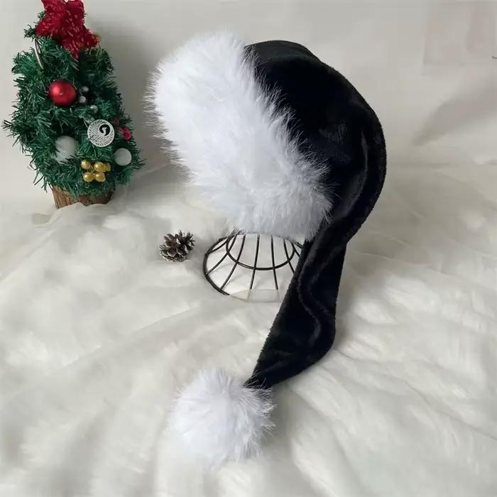 Chapeau de Père Noël en tissu doux pour adultes couleurs variées design festif pour les fêtes de fin d année et événements costumés