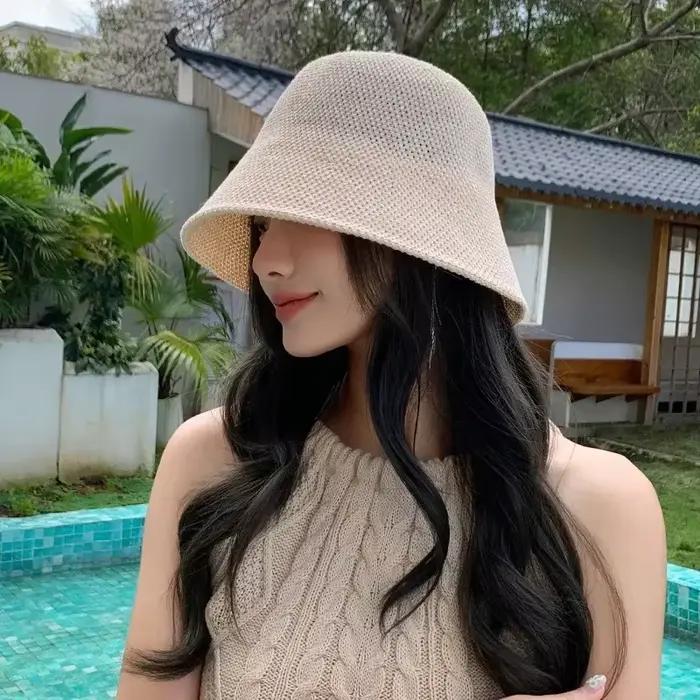 Chapeau seau d'été ajouré pour femmes