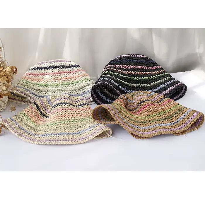 Chapeau de paille au crochet pour femmes