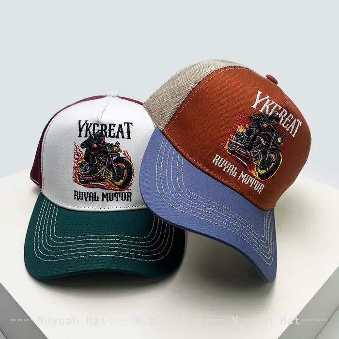 Casquettes de baseball brodées style hip-hop avec lettres de motard