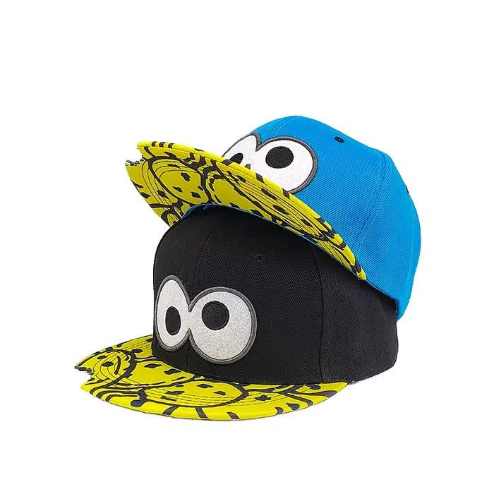 Eye PIZZA Chapeau hip hop brodé à bord plat de dessin animé