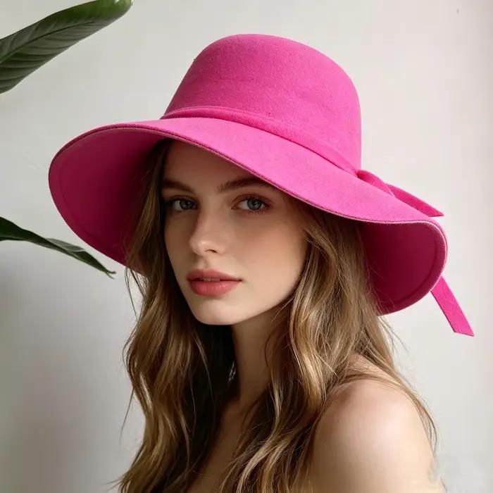Chapeau dôme rose pour femme