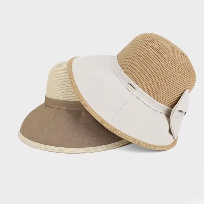 Chapeau de soleil élégant pour femme avec grand nœud