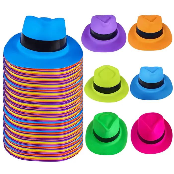 Chapeaux de fête en plastique néon