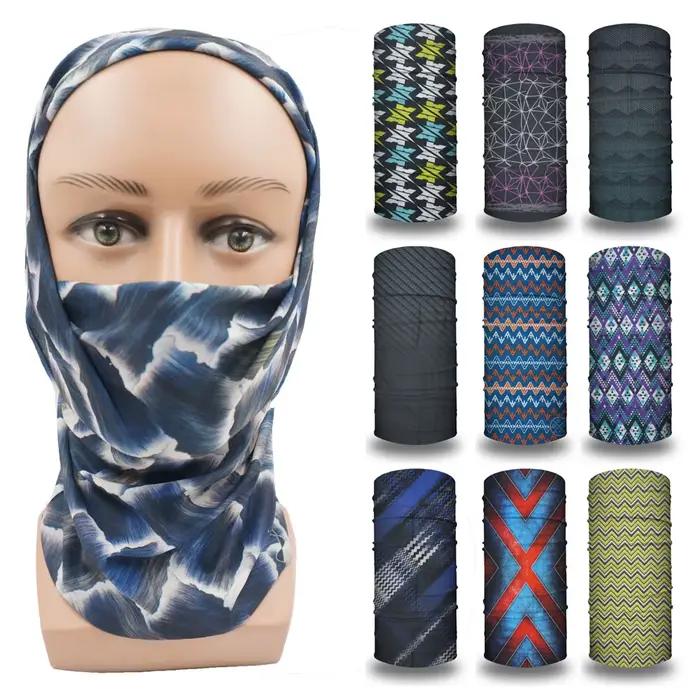 Tartan motif géométrique Bandanas randonnée bandeau pour hommes rayé cyclisme vélo Tube cache-cou femmes course visage couverture Snood