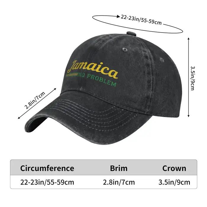Casquette de baseball en polyester imprimée couleurs du drapeau jamaïcain ajustable pour hommes et femmes extérieur tout le temps
