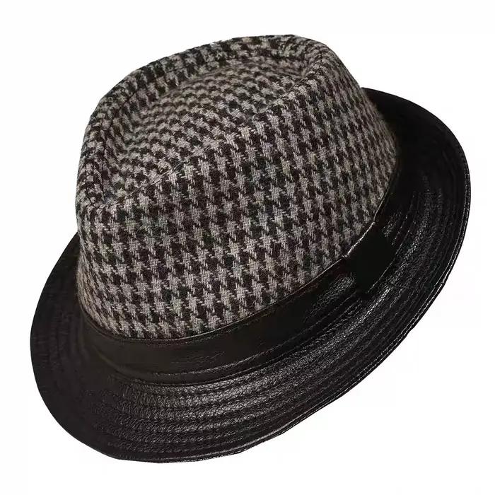 Hiver en cuir véritable laine haut chapeaux pour hommes/femmes messieurs britanniques large bord Stetson Fedoras 55-60