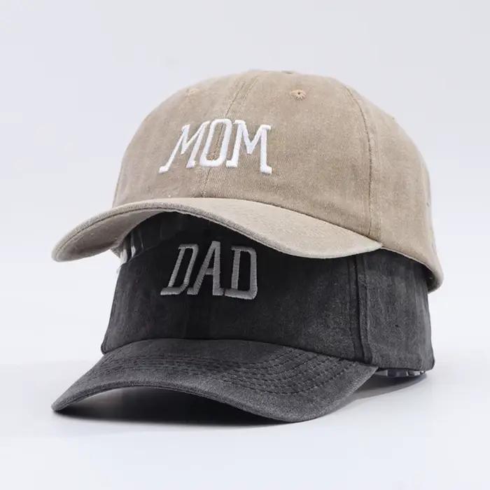 Casquette de baseball brodée DAD MOM pour hommes et femmes