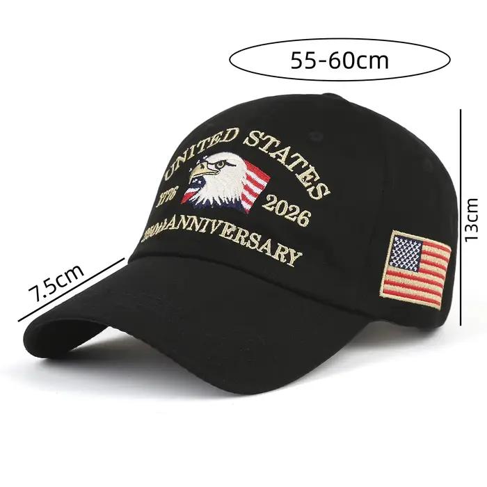 Casquette de baseball vintage de style américain pour le 250e anniversaire