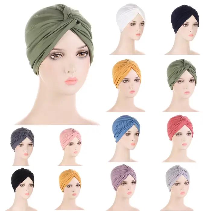Couvre-chef bonnet chapeau casquette noeud torsadé Turban pour femmes fille chimio tête enveloppement doux extensible perte de cheveux Alopecia mode HT215