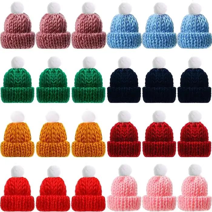 10-20 pièces Mini chapeaux à tricoter noël