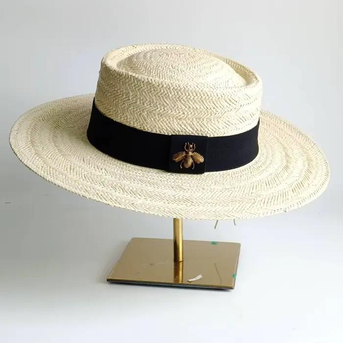 Chapeau Fedora en paille de feuilles de palmier