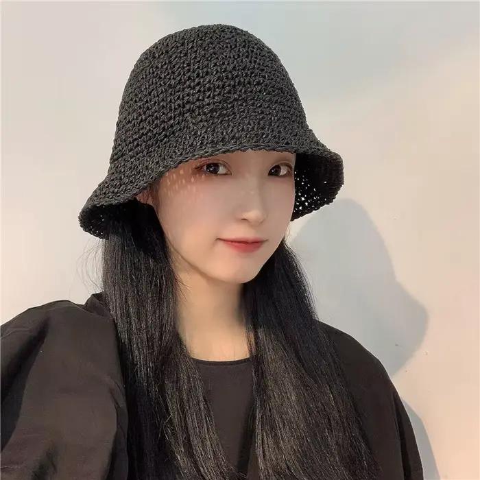 Chapeau de paille pliant pour femmes