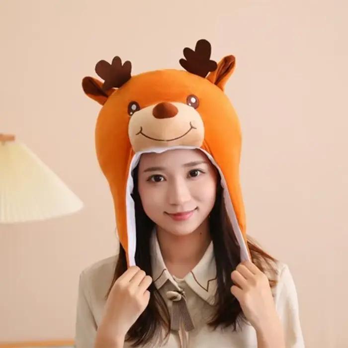 Chapeau en forme renne en peluche