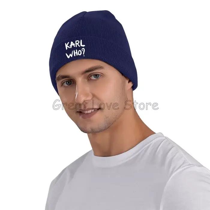 KARL WHO imprimer Bonnet chapeaux Cool tricot chapeau pour hommes femmes hiver chaud Skullies bonnets casquettes