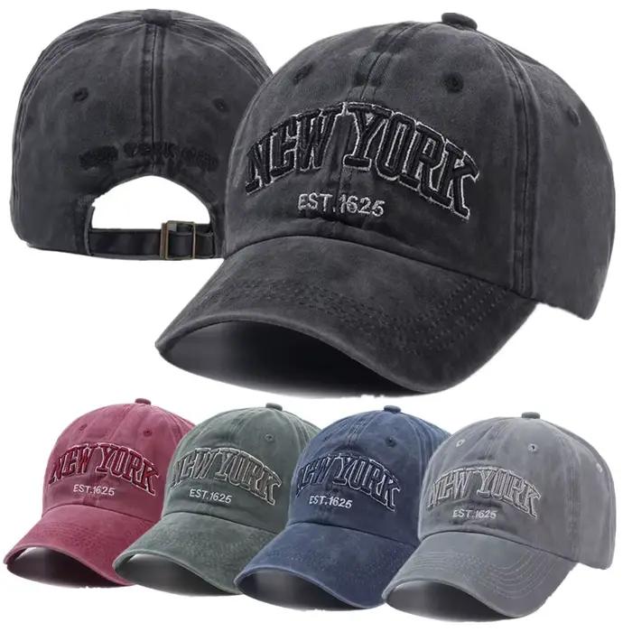 Casquette en coton délavé New York 2026 pour hommes et femmes