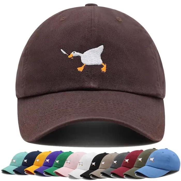 Casquette de baseball brodée avec motif d'oie pour hommes et femmes