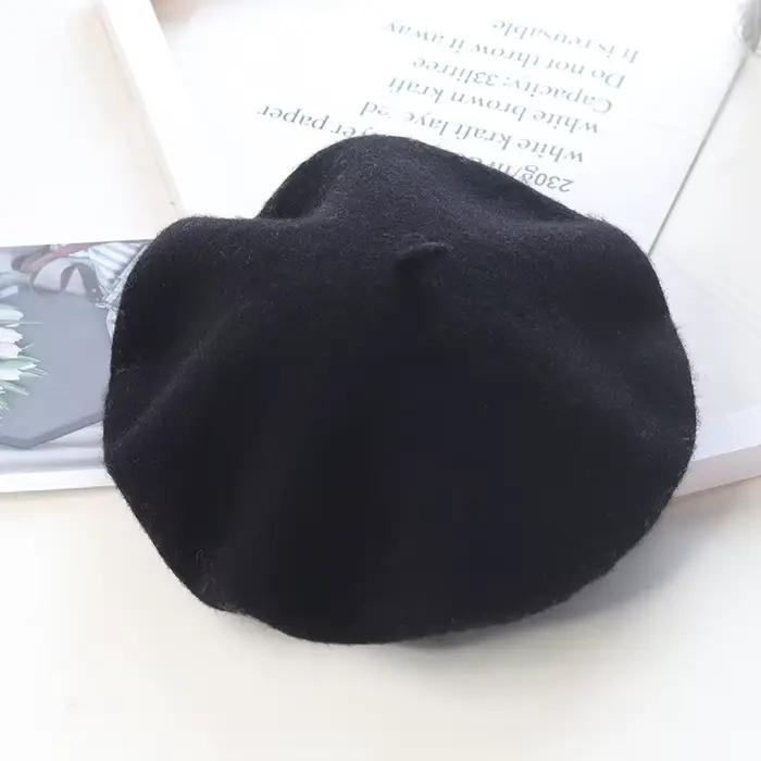 Chapeaux d'hiver pour femmes bérets casquette de peintre automne hiver chapeau femme plat artiste français béret filles Vintage chaud décontracté