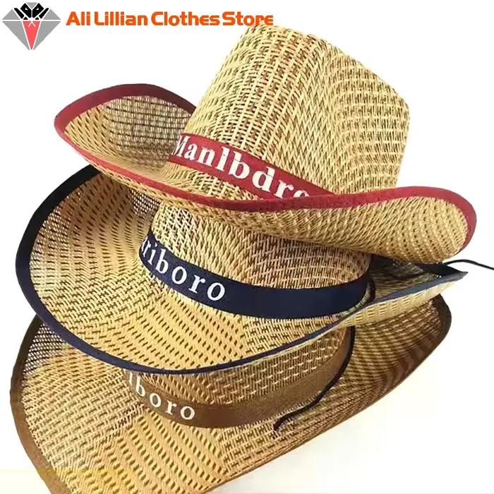 Chapeau de paille Western Safenh Protection solaire Style unique pour Femmes Adultes Occasions extérieures Plage Pêche Construction