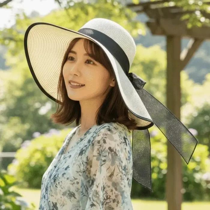 Chapeau de soleil en paille respirant pour femme