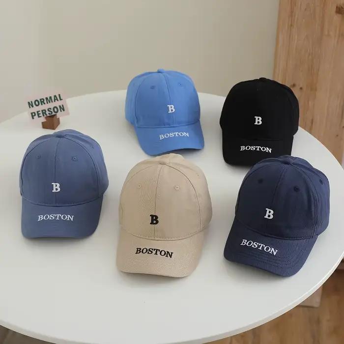 Casquette de baseball en coton brodée avec la lettre « BUSTON »