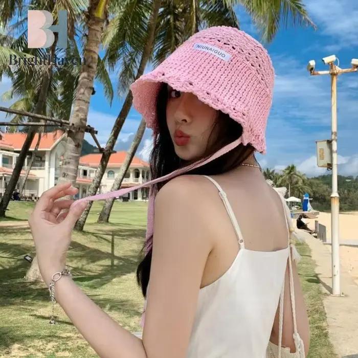 Chapeau de soleil en crochet avec protection UV pour femmes