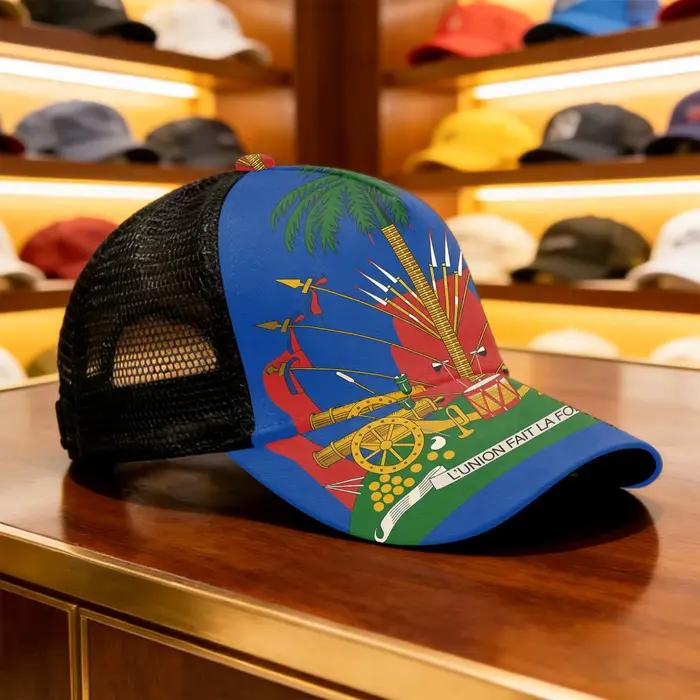Casquette de baseball avec emblème national haïtien