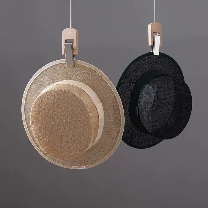 Chapeau de paille plat en Sisal naturel noir