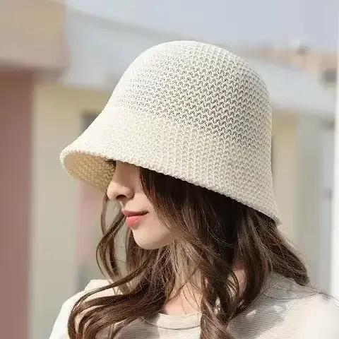 Chapeau seau d'été ajouré pour femmes