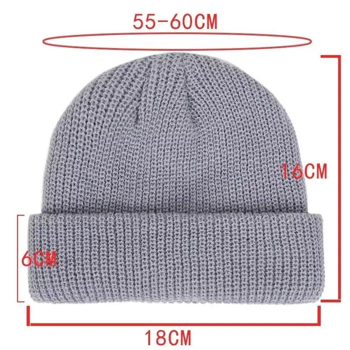 Bonnet tricoté unisexe en laine, style simple et chaud, tendance automne-hiver