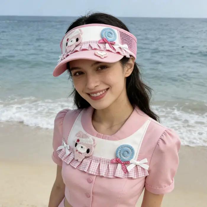 Visière à volants Kawaii Bear