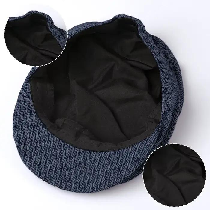 Bonnet Bébé Garçon Enfant Hiver Herringbone Casquette Plate Bambin Vintage Les chauffeurs Épaisse Chaud Chapeau Des Gamins Doux Avec Doublure Accessoires