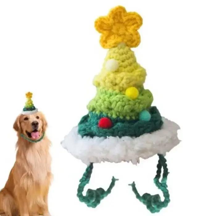 Chapeau de noël tricoté en laine pour animaux de compagnie