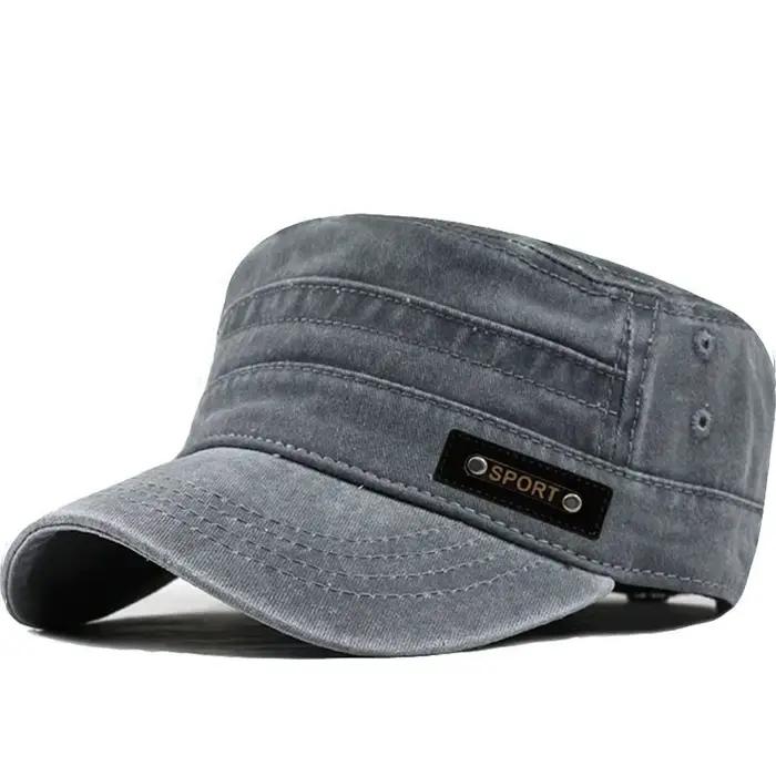Casquette plate décontractée en coton délavé