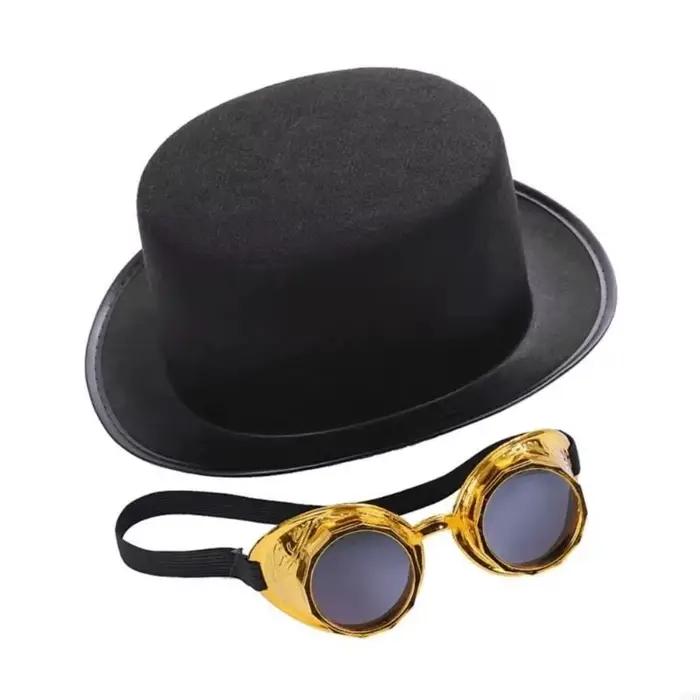 Chapeau steampunk vintage noir pour homme