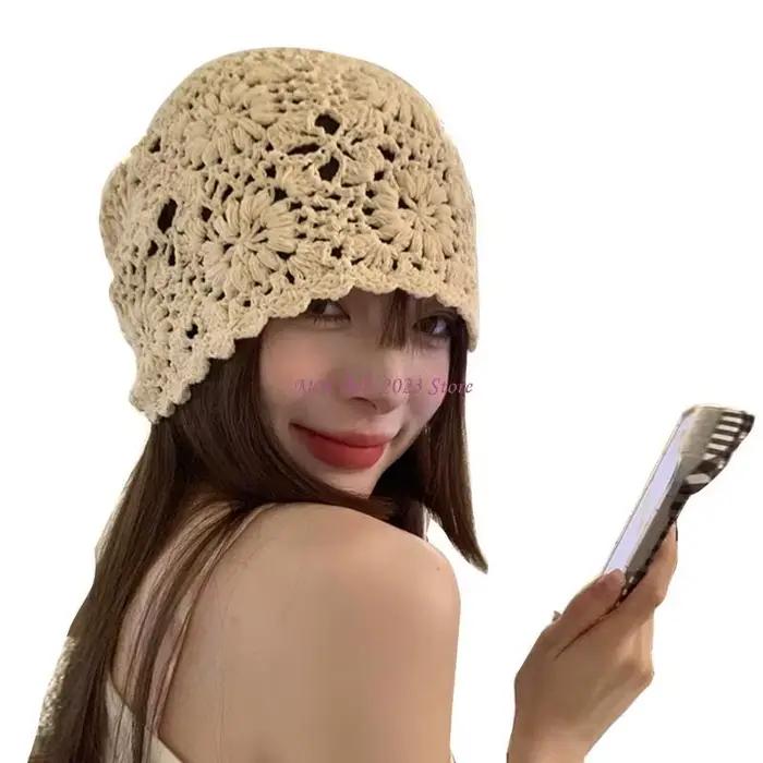 49ME – chapeau tricoté à fleurs