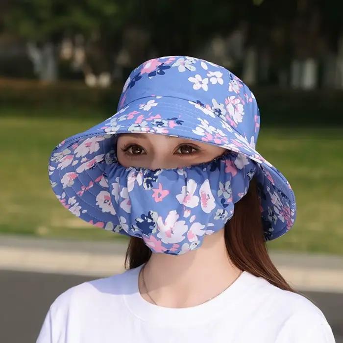 Chapeau de travail agricole à large bord anti-UV avec masque de protection du cou