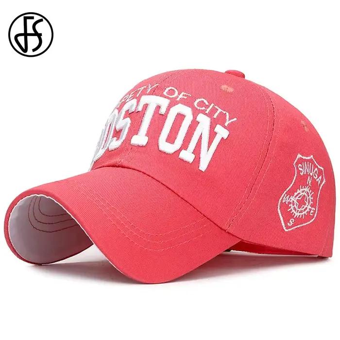 Casquettes de baseball FS rose beige avec lettres pour hommes et femmes