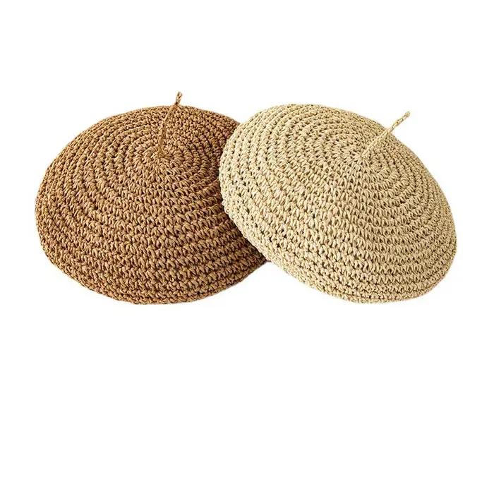 Béret en paille visrover pour femme, style sportif, couleur solide, polyvalent pour printemps été et activités extérieures