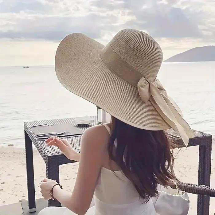 Chapeaux de plage en paille tendance à large bord