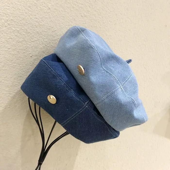 Chapeau de béret en denim pour femmes