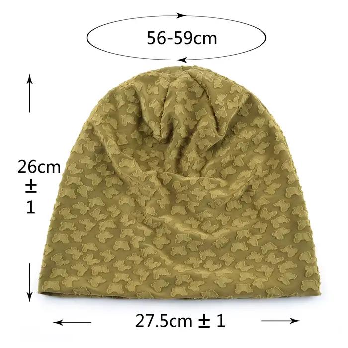 Bonnet tricoté en Jacquard 3D pour femmes
