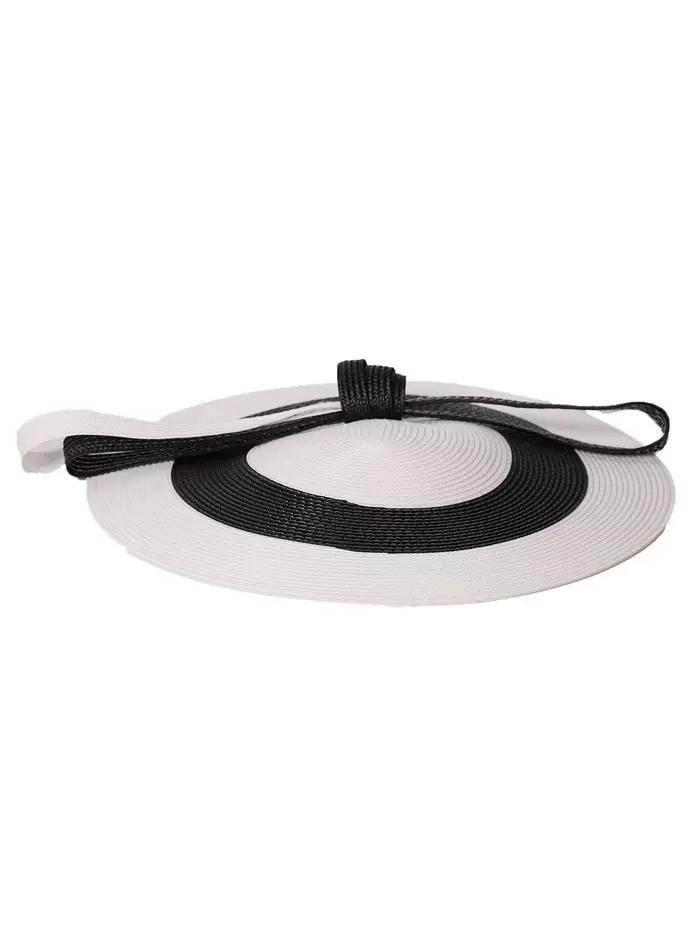 Chapeau Fascinator à large bord Kentucky noir et blanc pour femmes