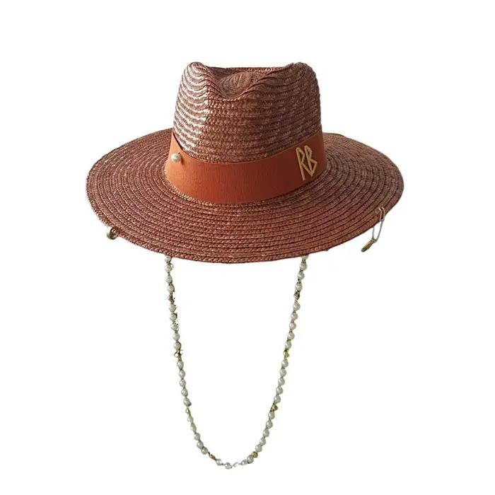 Paille Rancher été femmes chapeau