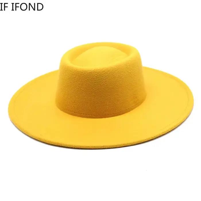Chapeau Fedora à large bord de style britannique pour femmes