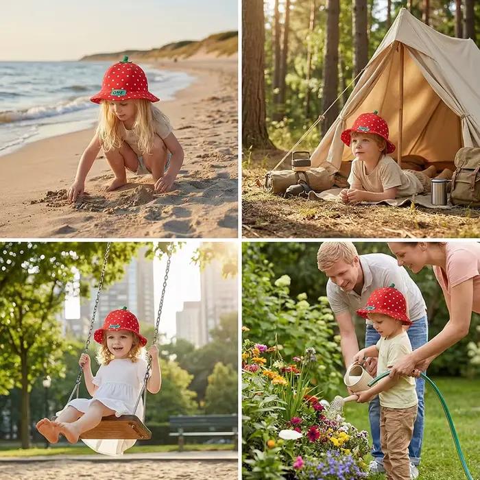 Chapeau de pêcheur pour enfants de 3 à 8 ans - Style estival