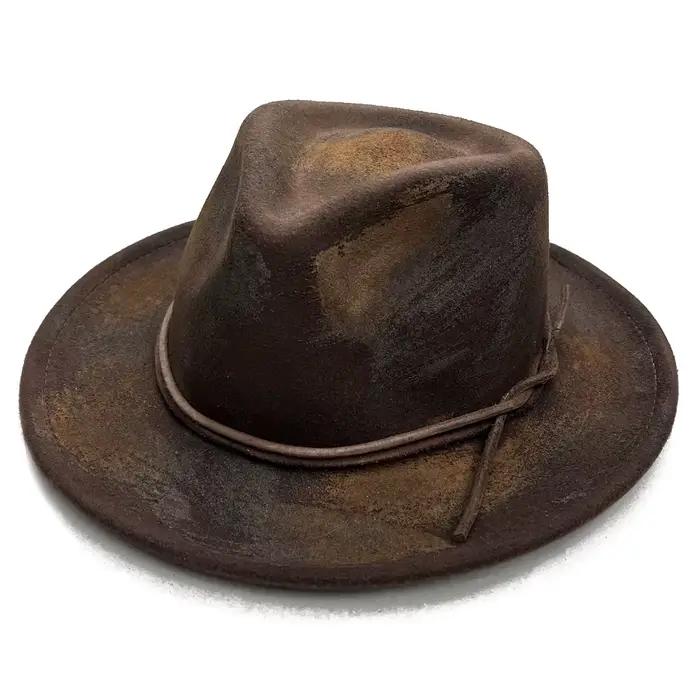 Fedora chapeaux femmes hommes Vintage Trilby casquettes rétro laine Fedoras