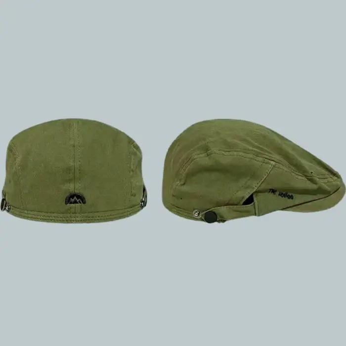 Béret brodé en coton, chapeau de journal