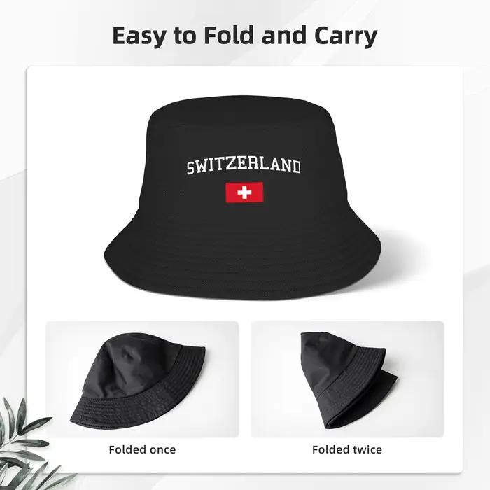 Casquettes Panama d'été avec drapeau suisse pour hommes et femmes