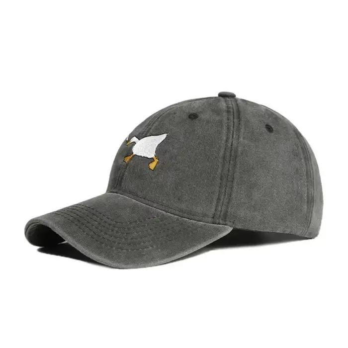 Casquette de baseball brodée avec motif de canard pour hommes et femmes
